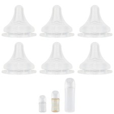 Silicone Nipple for Pigeon Baby Bottle, Size S, Slow Flow, 1m , 6 Count