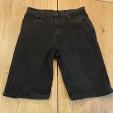 Levis Denim Shorts Adult Waist 32 Black Jorts 569 Dad Dark Wash Red Tab Y2K Men