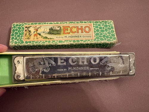 Vintage “The Echo” M. Hohner Harmonica Made In Germany 1940s with original box.