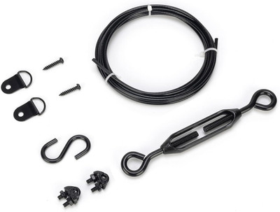 Anti Sag Gate Kit for Wooden Fence, Black Anti-Sagging Gate Support Cable Kit