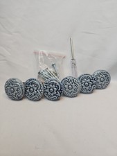 6 Pcs Ceramic Knobs Drawer Pulls Cupboard Handles Vintage