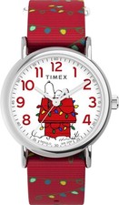 New Timex x Peanuts Weekender Holiday Christmas Watch TW2W80800