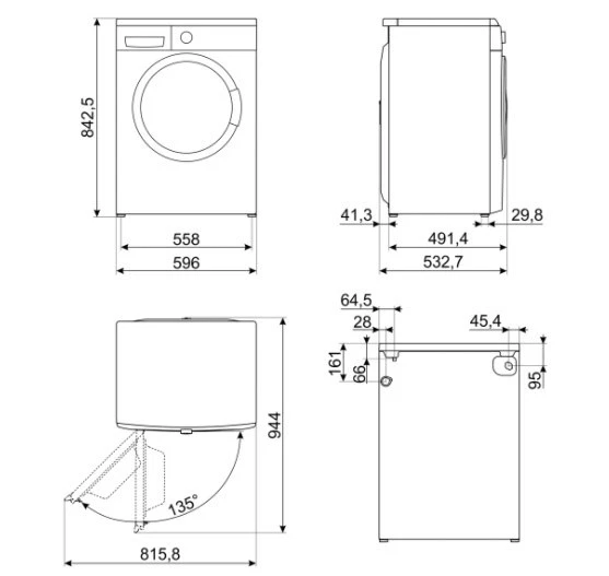 SMEG LBW60IT Lave-Linge 6 KG 1000 TOURS 15 PROGRAMMES CL.D - Photo 2/2