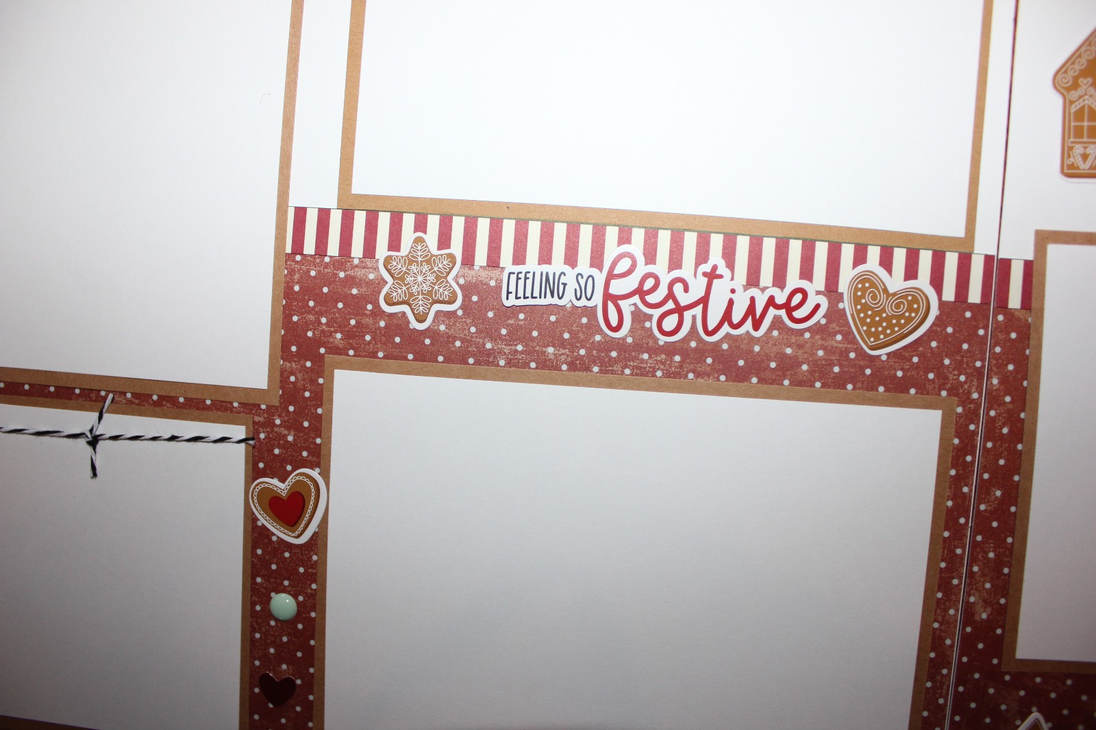 Christmas Cooking scrapbook pages, 2 each 12 x 12 handmade assembeled premade