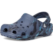 Crocs Toddler Classic Clogs US 9 Marbled Navy Blue Tie Dye EUC
