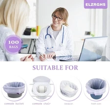 Commode Liners for Bedside Commode, Commode Toilet,Portable Toilet,100 Count ...