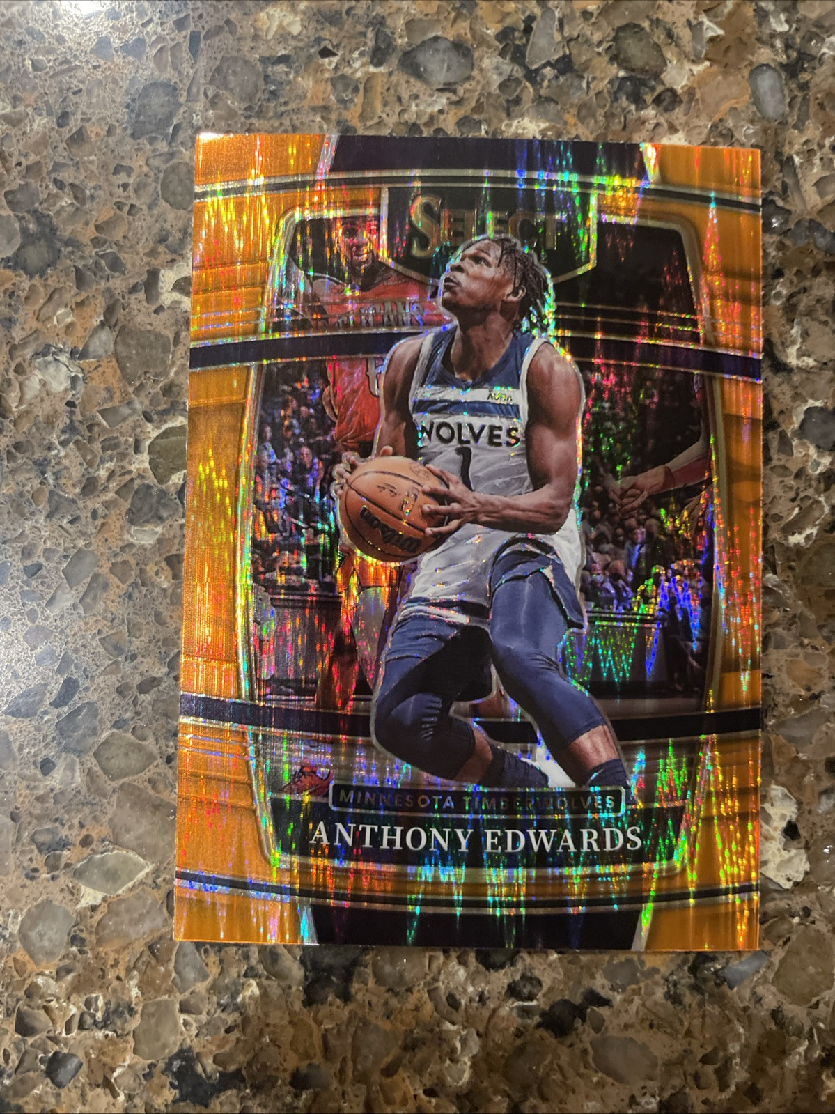 2021-22 Panini Select - Concourse Orange Flash Prizm #49 Anthony Edwards