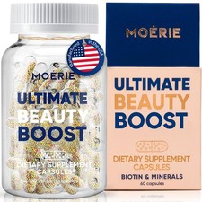 Moerie Ultimate Hair Growth Supplements for Women 60 Count Pack of 1 , Clear