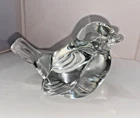 Vintage Fenton Clear Crystal Glass Bird Figurine Paperweight #5163 (1970s-1980s)