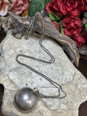 54. Vintage Taxco Sterling 925 Harmony Ball Pendant Necklace 24'', 19.8g