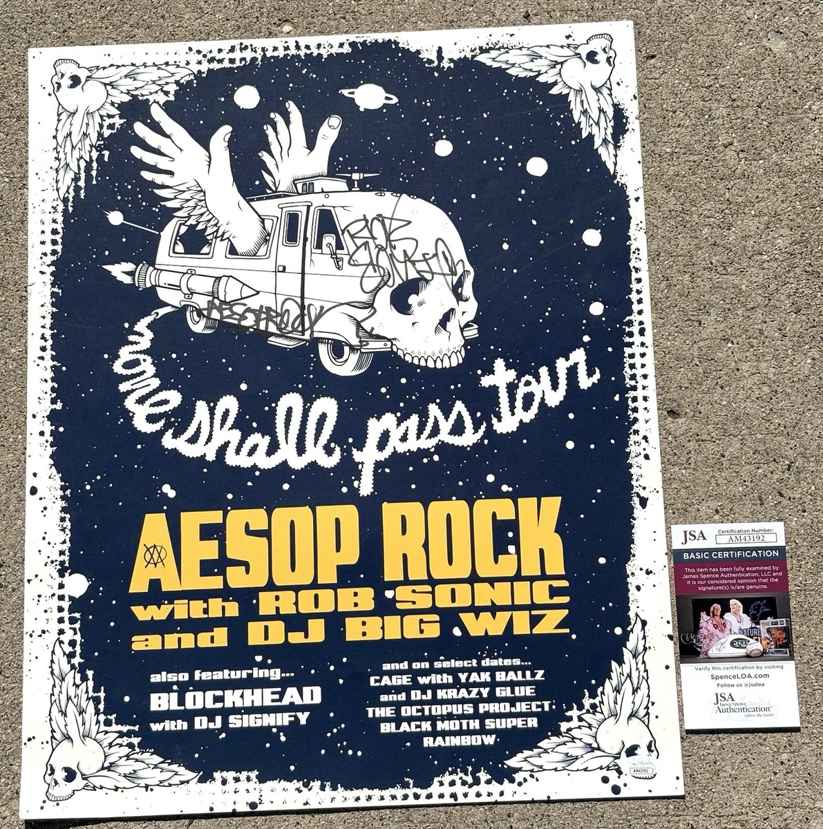 AESOP ROCK & ROB SONIC SIGNED Tour Poster JSA COA RAP HIP HOP | eBay