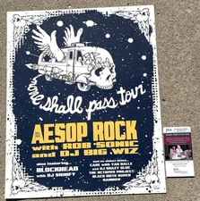 AESOP ROCK & ROB SONIC SIGNED Tour Poster JSA COA RAP HIP HOP