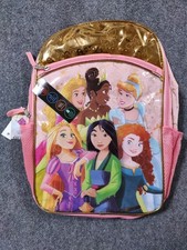 Disney Princess Backpack School Bag Bookbag Full Size Kids Pink Travel Bag Cute