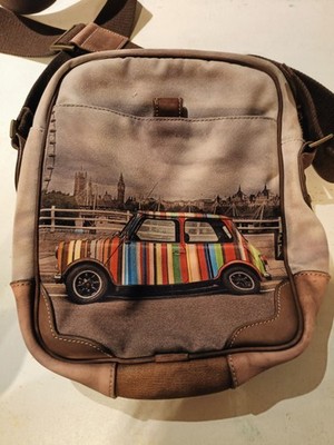 Paul Smith Mini Cooper London Big Ben Messenger Bag Canvas Leather Crossbody