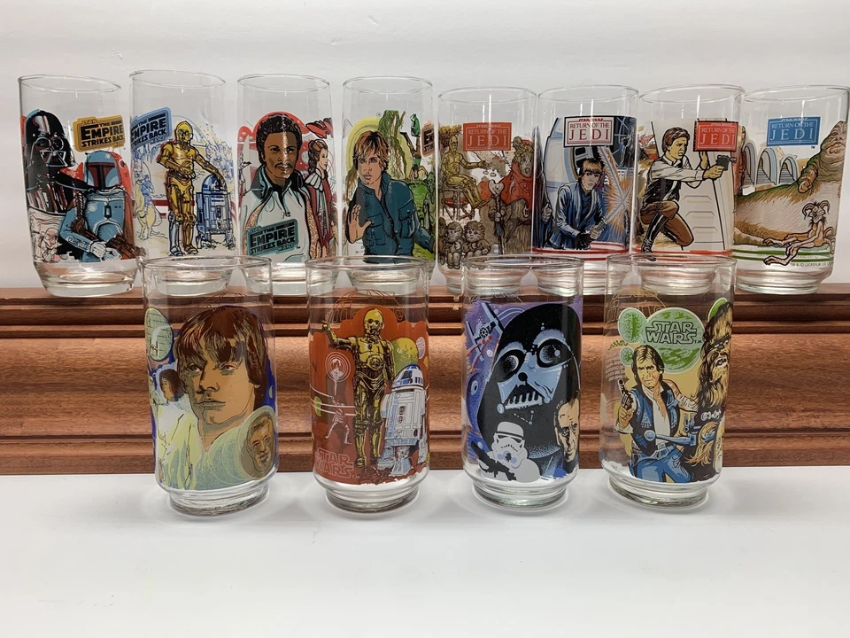 Vintage Star Wars Burger King Glasses Set 12 (1977, 1981, 1983) - Image 2 of 4