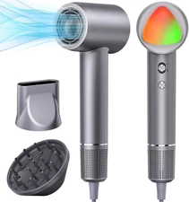 Hair Dryer, 160000 RPM Portable Professional Ionic Dryer with 500 Silver