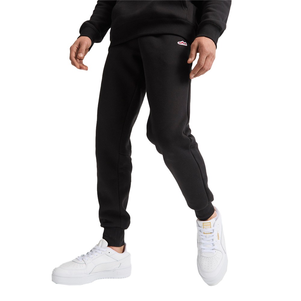 PUMA Suede Logo Joggers Mens Black Casual Athletic Bottoms 62598101