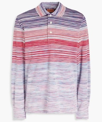 Original Missoni Space-Dyed Cotton Long Sleeve Polo Shirt XS Size