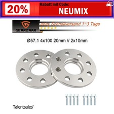 Spurverbreiterung 20mm 2x10mm Ø57,1 4x100 + Schrauben Spurplatten für VW