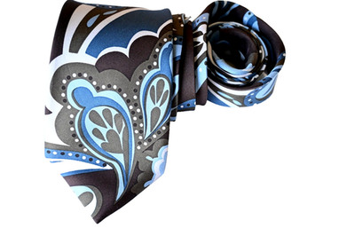 SEAN JOHN MEN'S TIE BROWN, BLUE/FLORAL Width: 3.25'' Length: 58''