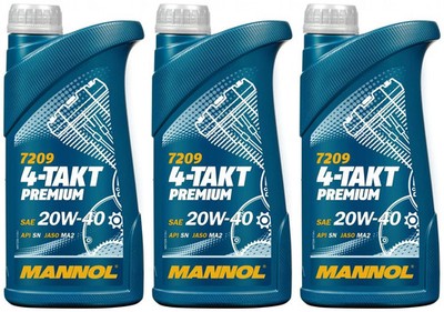 3l Mannol 7209 4-Takt Premium 20W-40 Motoröl 3x1l 