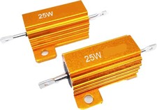 2pcs 3 ohm 3R 25W Watt Aluminum Housed Metal Case Wirewound Resistors Gold