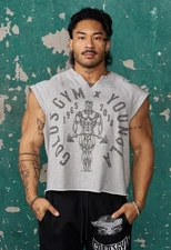 YoungLA 5069 Golds Gym Vintage Cut Offs Heather Grey Size Large Men’s Authentic