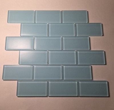 Glass Subway Tile 2x4 Turquoise Blue 14 Sq Ft Lot | Kitchen Bath Backsplash 