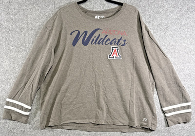 Arizona Wildcats Grey Shirt 2XL Long Sleeve Men s Pullover Spellout Red Blue