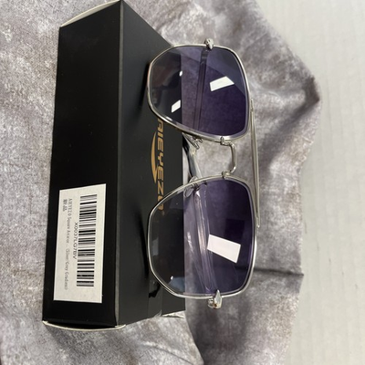 #ad #ad DESIGNINSPIRED Tony Stark EDITH SQUARE FRAME AVIATOR SUNGLASSES Silver Gradient $15.99