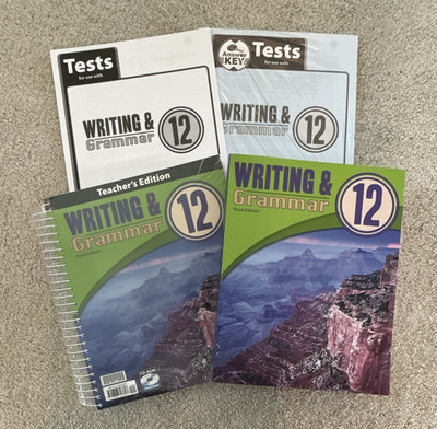 BJU Press Writing & Grammar 12 3rd Ed Set Teacher/CD, Tests w/Key, Student Book