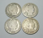 4 SILVER BARBER HALVES - ALL DIFFERENT DATES 1899, 1902 S, 1906 D AND 1912 ✨