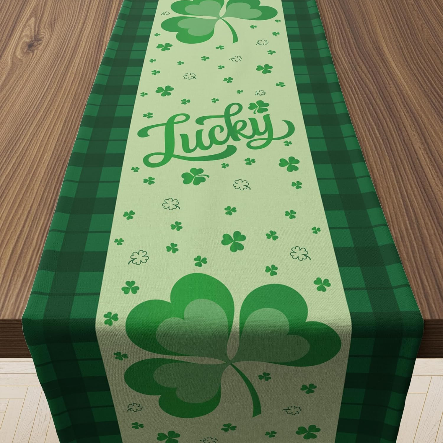 St. Patrick's Day Shamrock Table Runner & Party Decor for Home and Kitchen
