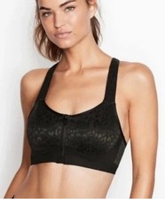 Victoria  s Secret Sports Bra Incredible Knockout Ultra Max 34D Front Sip Black