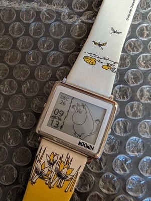 Epson Smart Canvas Moomin Watch White From JPN Tested Battery replacement