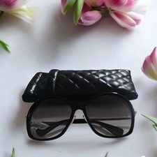 Max Mara Sunglasses Oversized Round Black Gol...
