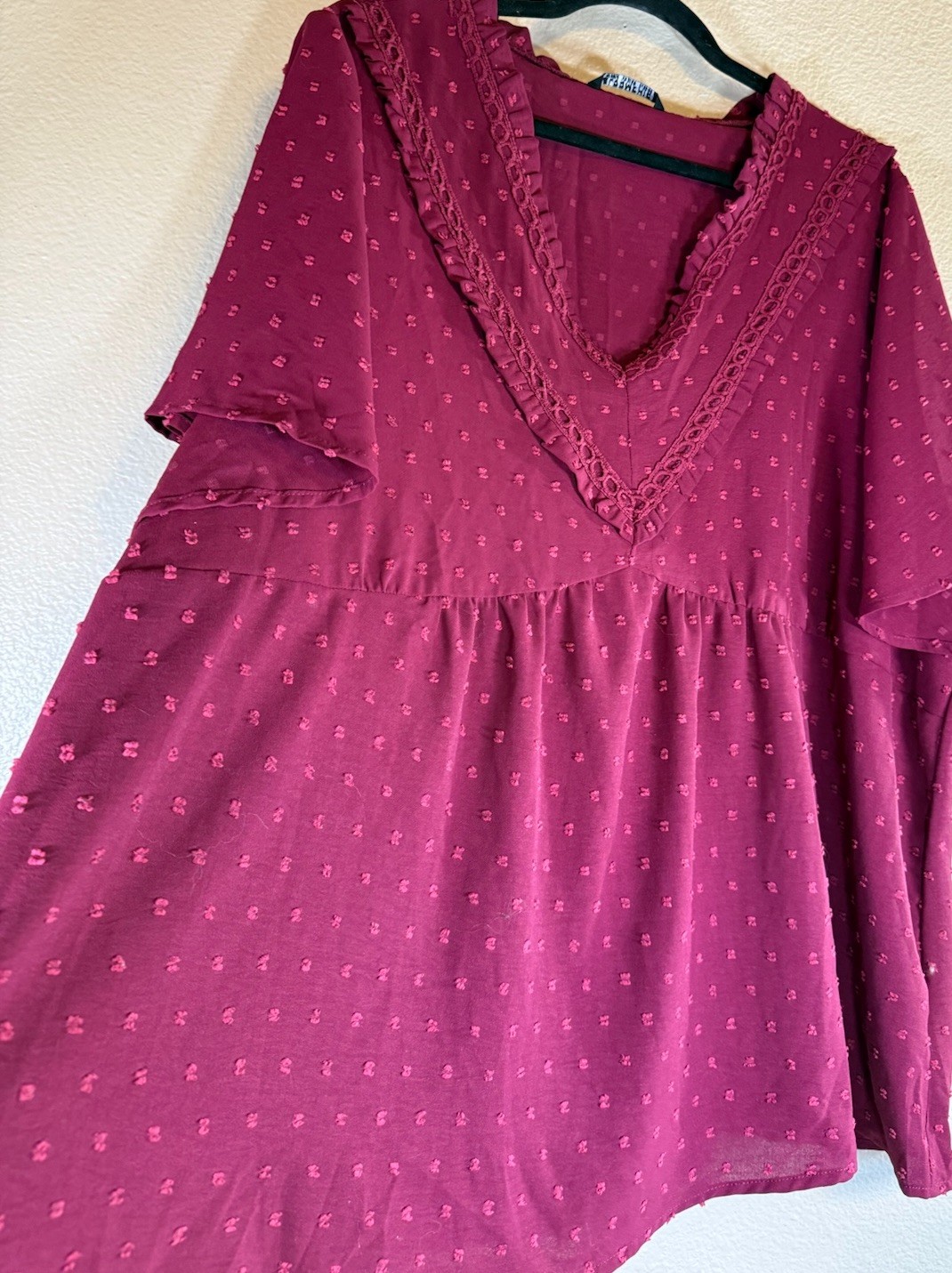 BloomChic Plus 22/24 Textured Flutter Sleeve Cran… - image 3