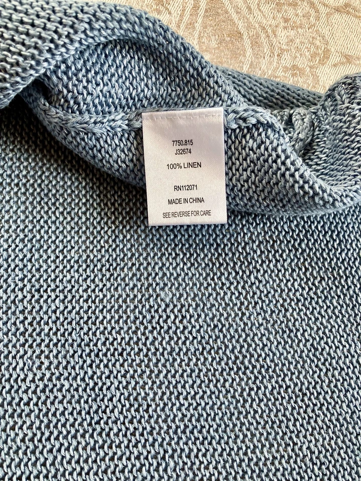 Jigsaw Women's Greyish Blue 100% pure Linen Poncho Shawl Over coat perfect cond. - Image 4 of 4