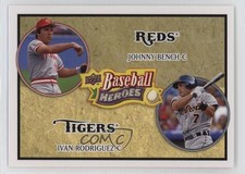 2008 Upper Deck Baseball Heroes Ivan Rodriguez Johnny Bench #185 HOF c4h