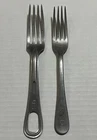 Lot Of 2 WW2 Era Engraved US Mess Forks Flatwear Army USN Navy Military
