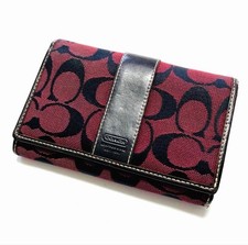 Cartera COACH Lona Signature Compacta Roja