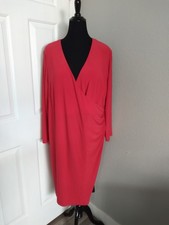 Tommy Hilfiger Size 18W Long Sleeve Red Dress