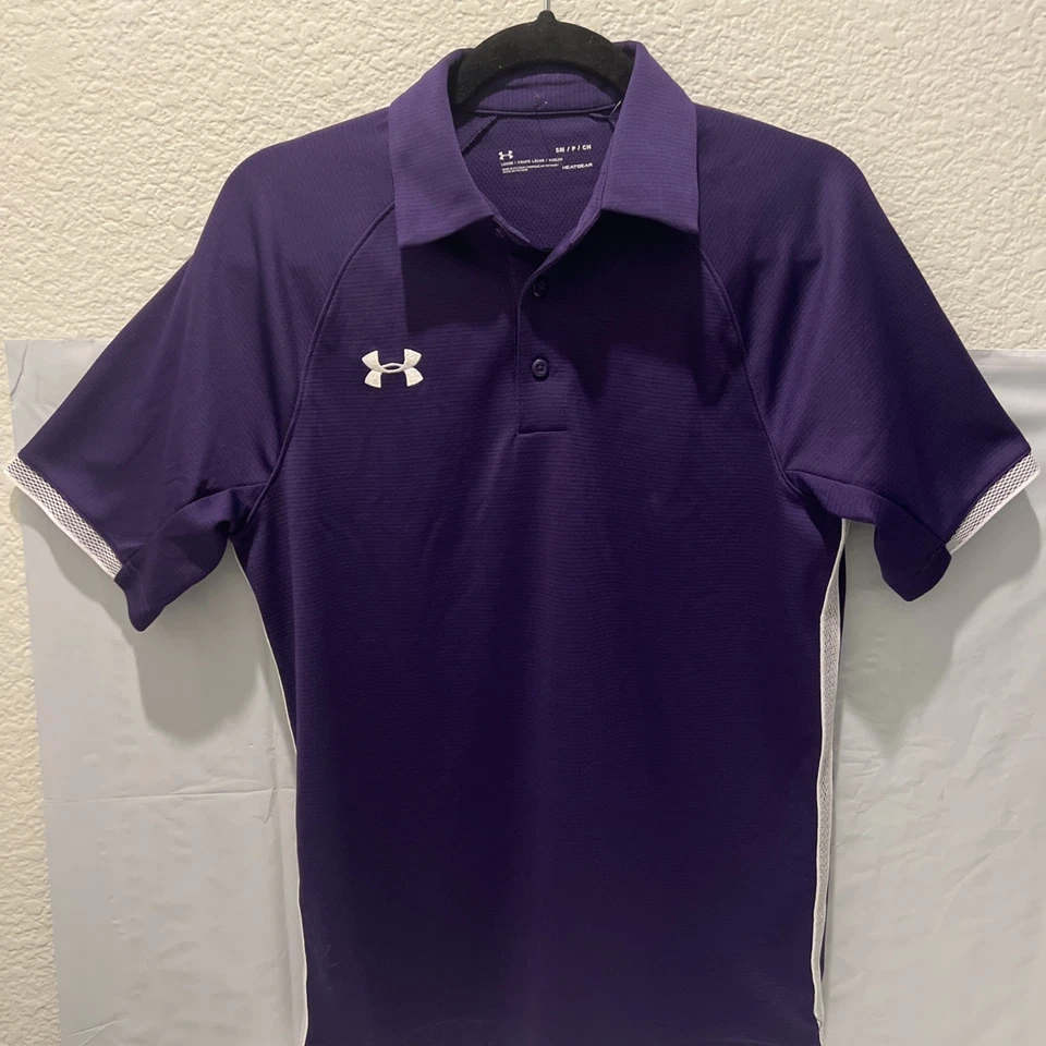 Nuevo Polo Hombre Under Armour Púrpura Calce Suelto HeatGear Talla Pequeña Rival Foto 2 de 4
