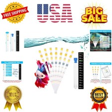 Aquarium Kit 8 in 1 Water Testing 100 Strips PH Ammonia Nitrate Nitrite