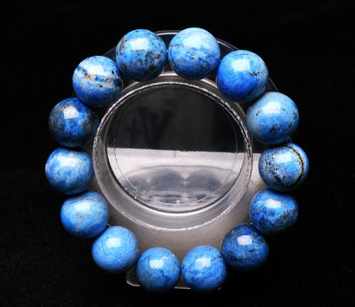 15,4 mm Natürlicher Königsblauer Lapislazuli Kristall Edelstein Runde Perlen Armband AAA - Bild 6 von 6