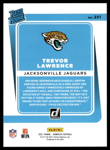 2021 Donruss #251 Trevor Lawrence - Picture 2 of 2