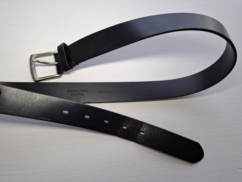 Cintura Volpi Concerie in vera pelle nera, Made in Italy. Taglia S - Foto 12 di 17