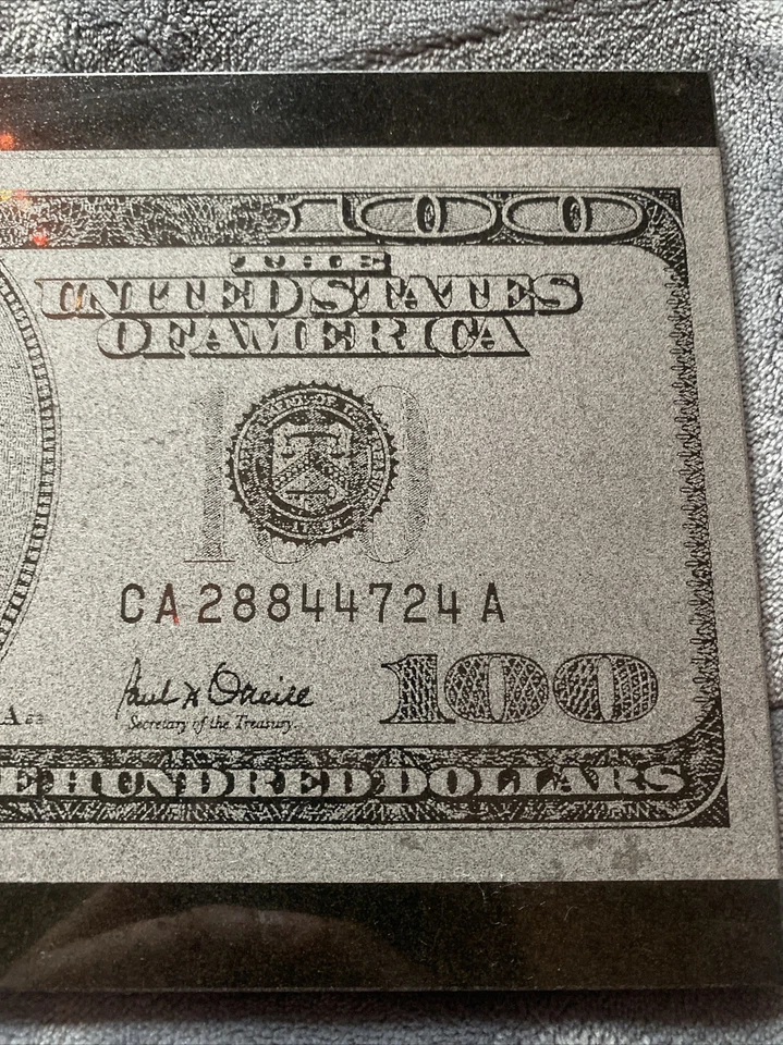 Engraved $100 Bill Slab - Image 4 of 4