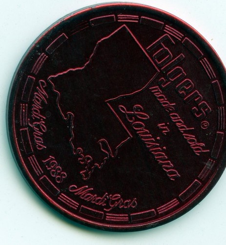 Mardi Gras Doubloon: Folgers 1988 Aluminum Red - 第 1/2 張圖片