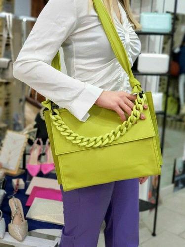 BORSA DONNA VERDE A TRACOLLA E MANICO CON CATENA PH1999 PRIMAVERA ESTATE  2022 | eBay